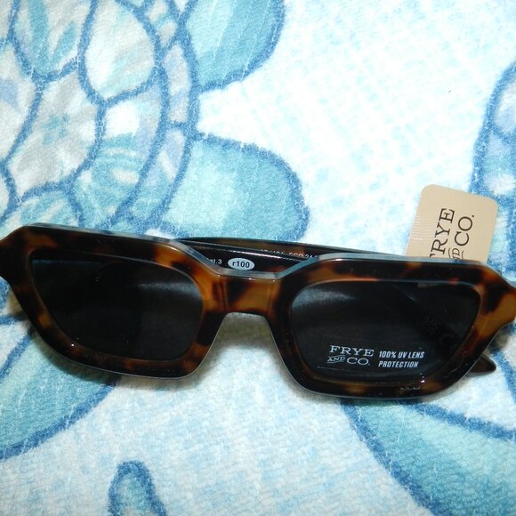 Frye & Co. Sunglasses Rectangular Tortoise UVA/UVB Protection NWT 🆕📦⌚🏃🏻💨⚡🚚 - Picture 1 of 16